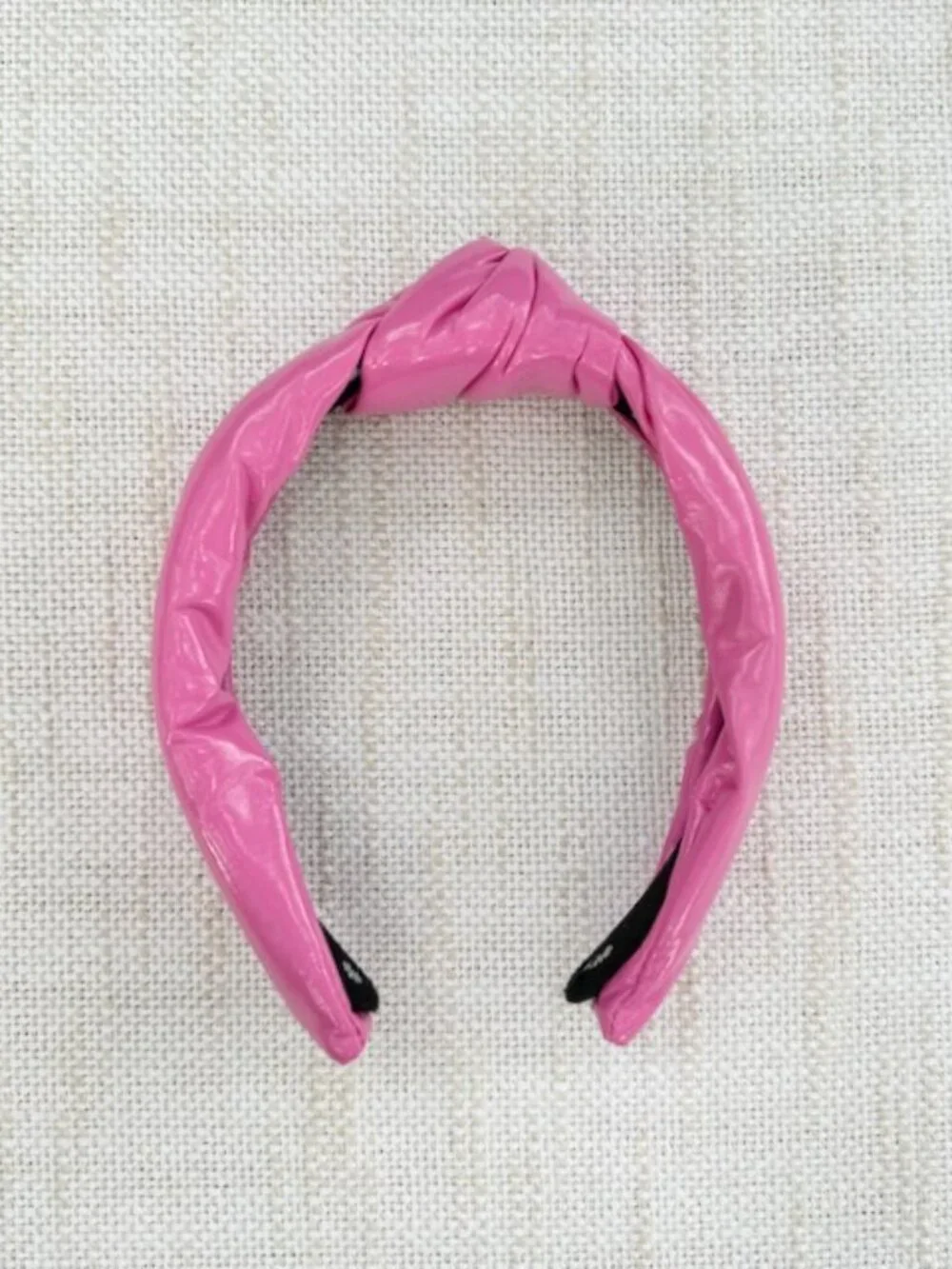 Lele Sadoughi Pink Patent Knot Headband